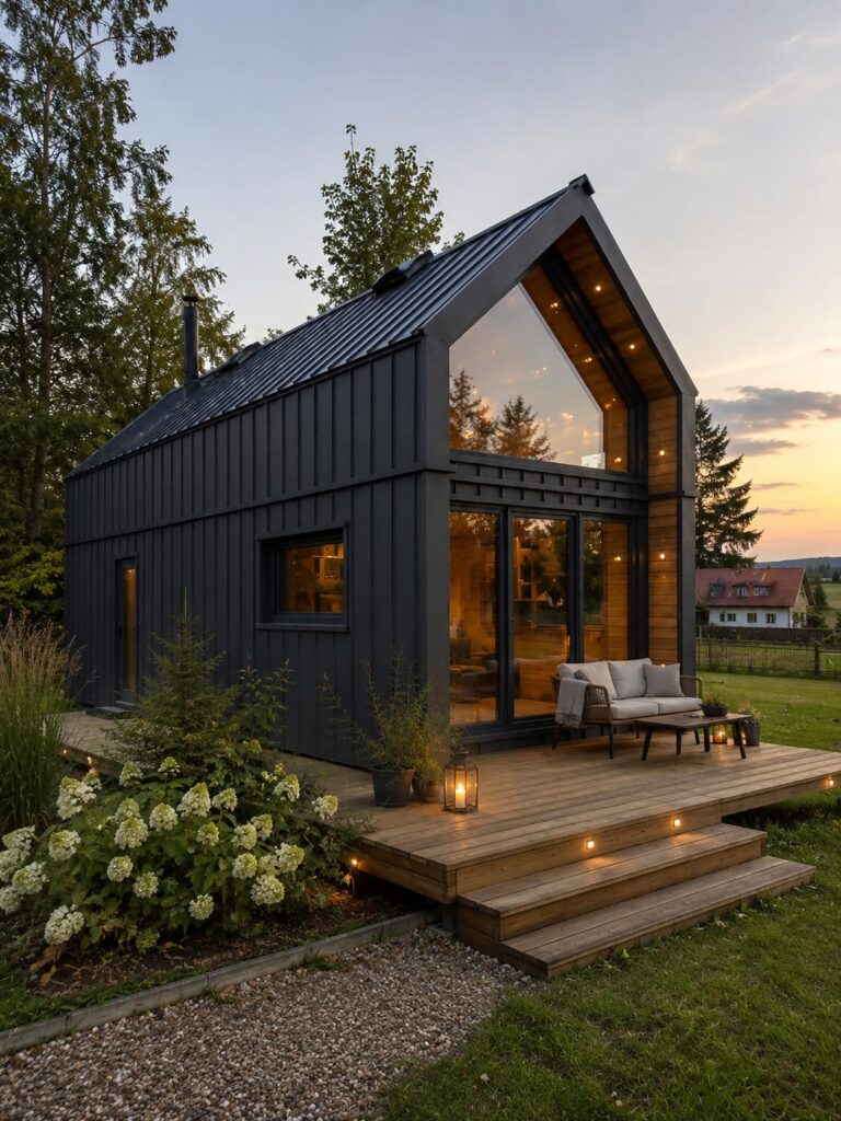 Domek modułowy Modular 2 z pięknym tarasem od Tiny House Design